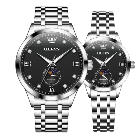 OLEVS Sınırlı Üretim Otomatik, Çelik Çift Saati M7041