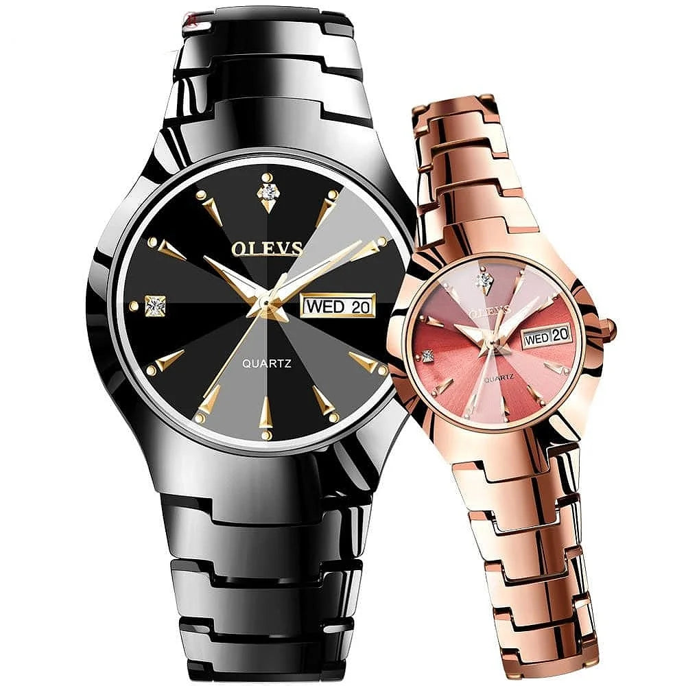 OLEVS Sınırlı Üretim Çelik, Çift Kol Saati M8697
