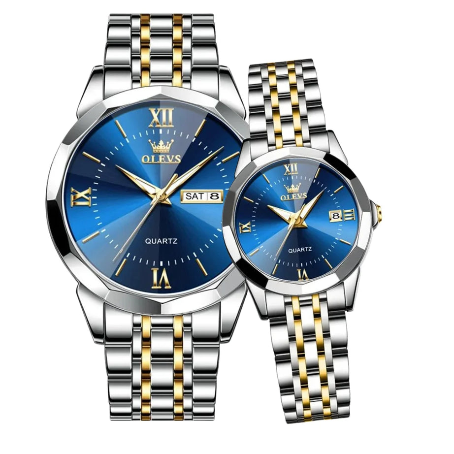 OLEVS Sınırlı Üretim Çelik, Çift Saati M9989
