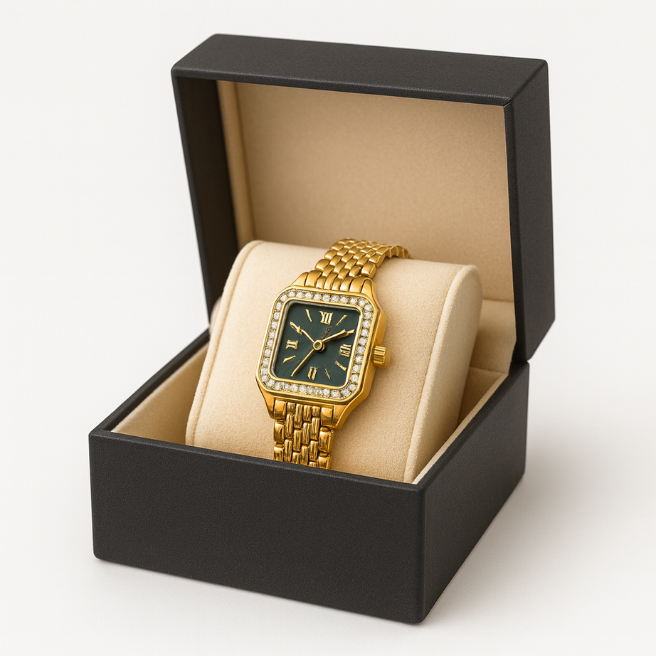 A++ Premium Carter Model Zarif Kadın Kol Saati, Gold (Siyah Kadran)